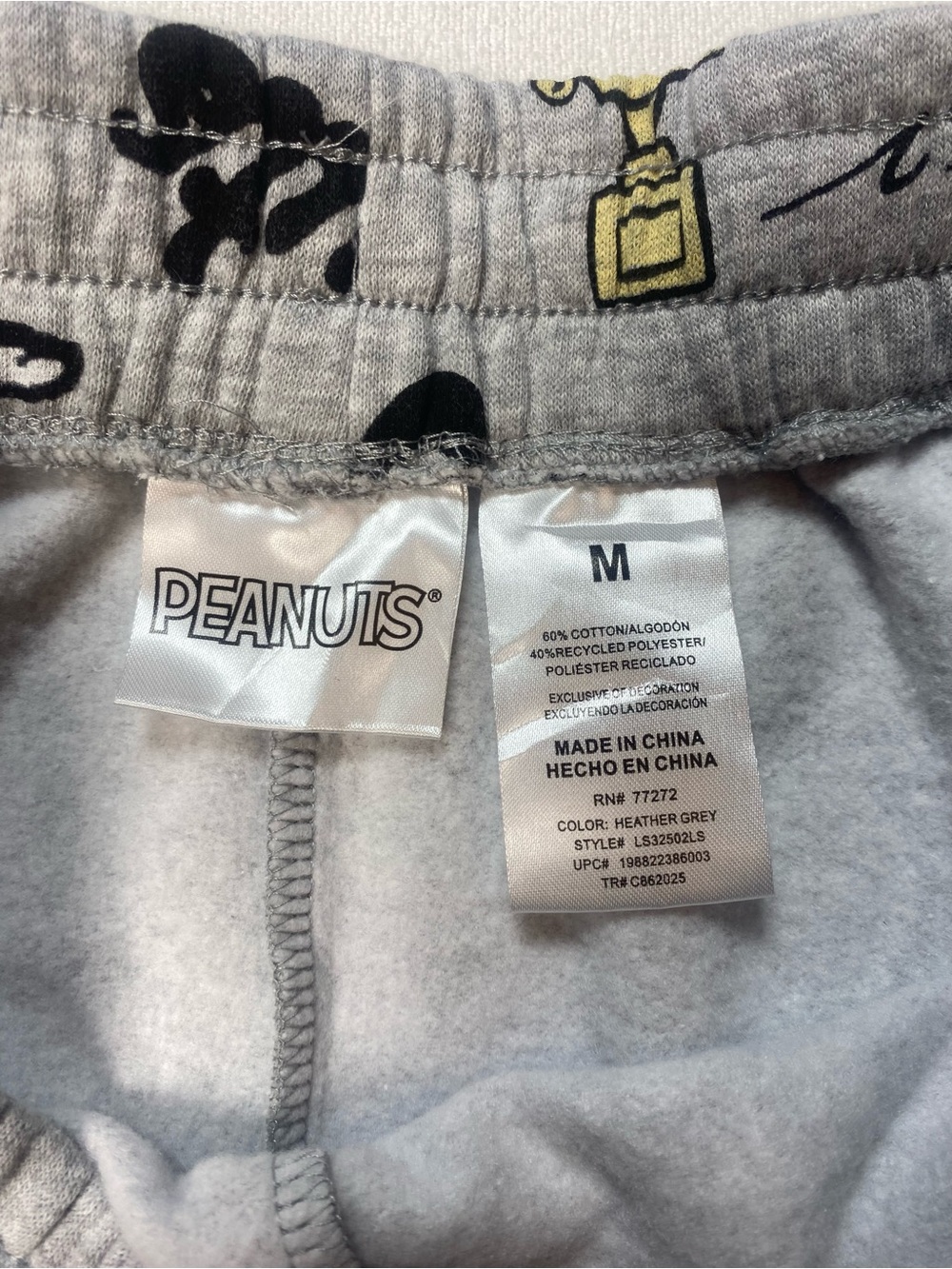 Peanuts Heather Grey Snoopy & Woodstock Lounge Shorts - Picture 2 of 5